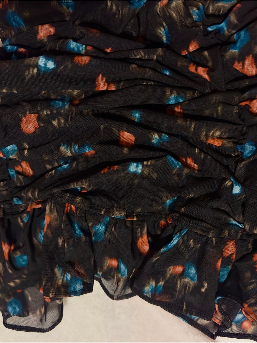 Torrid Size 1 Floral Ruched Mesh Ruffle Chemise- Women Intimates & Sleepwear - Picture 4 of 4